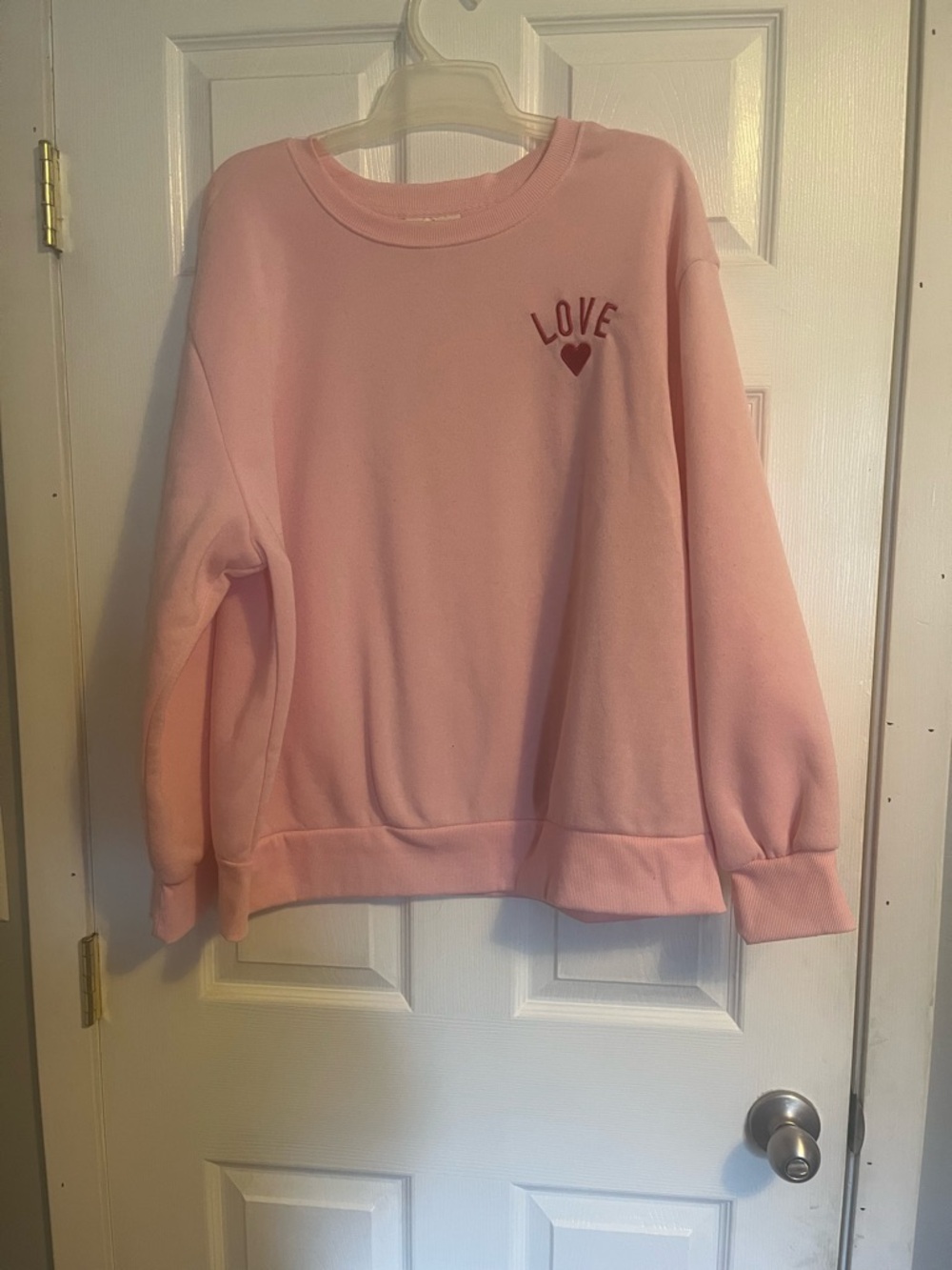 Bobbie Brooks Pink Plus Size Crewneck Sweatshirt